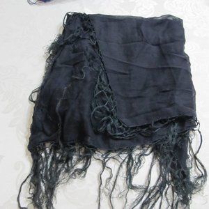 Black Scarf with Fringe